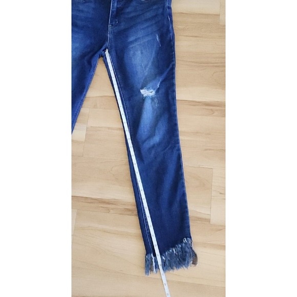 Free People Great Heights Frayed Jeans Medium Wash Distressed Size 27 - Picture 8 of 10